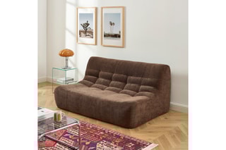 Banquette Janis - Marron - 59 x 54,5 x 79,5 cm - En tissu bouclette
