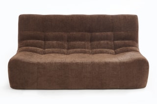Banquette Janis - Marron - 59 x 54,5 x 79,5 cm - En tissu bouclette