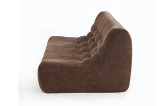 Banquette Janis - Marron - 59 x 54,5 x 79,5 cm - En tissu bouclette