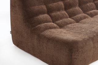 Banquette Janis - Marron - 59 x 54,5 x 79,5 cm - En tissu bouclette