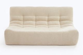 Banquette Janis - Ecru - 59 x 54,5 x 79,5 cm - En tissu bouclette