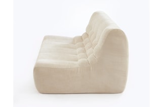 Banquette Janis - Ecru - 59 x 54,5 x 79,5 cm - En tissu bouclette
