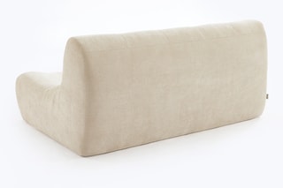 Banquette Janis - Ecru - 59 x 54,5 x 79,5 cm - En tissu bouclette