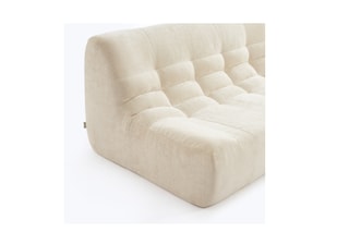 Banquette Janis - Ecru - 59 x 54,5 x 79,5 cm - En tissu bouclette
