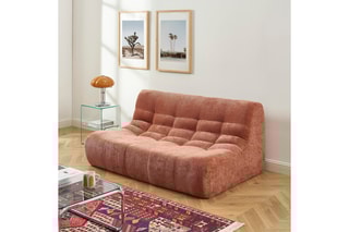 Banquette Janis - Terracotta - 59 x 54,5 x 79,5 cm - En tissu bouclette