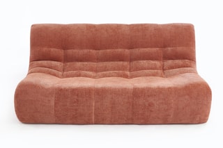 Banquette Janis - Terracotta - 59 x 54,5 x 79,5 cm - En tissu bouclette