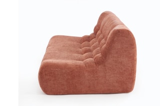 Banquette Janis - Terracotta - 59 x 54,5 x 79,5 cm - En tissu bouclette