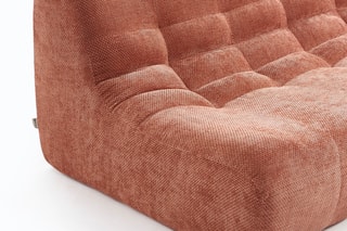 Banquette Janis - Terracotta - 59 x 54,5 x 79,5 cm - En tissu bouclette