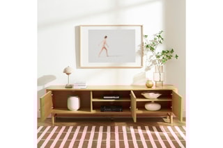Meuble TV 3 portes en bois de frêne et chêne Skansen - 180 x 40 x 48 cm