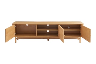 Meuble TV 3 portes en bois de frêne et chêne Skansen - 180 x 40 x 48 cm