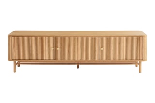 Meuble TV 3 portes en bois de frêne et chêne Skansen - 180 x 40 x 48 cm