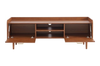 Meuble TV 2 portes en bois de frêne TWIGGY - 150 x 41,5 x 53 cm