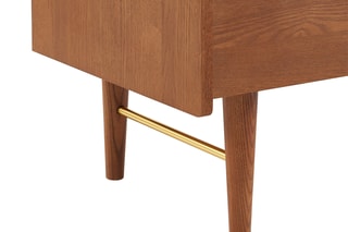 Meuble TV 2 portes en bois de frêne TWIGGY - 150 x 41,5 x 53 cm