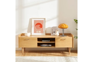Meuble TV 2 portes en bois de frêne et chêne  Twiggy - 150 x 41,5 x 54 cm