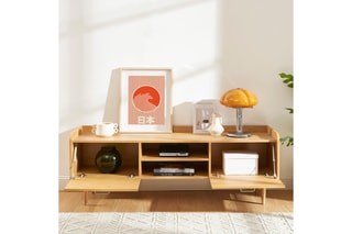 Meuble TV 2 portes en bois de frêne et chêne  Twiggy - 150 x 41,5 x 54 cm