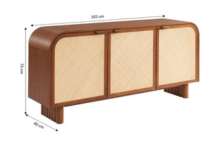 Buffet 3 portes Lua - 165 x 40 x 75 cm