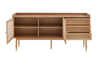 Buffet en chêne 2 portes Léon - 180 x 39,5 x 85 cm
