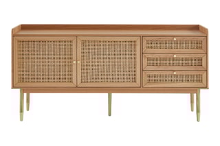 Buffet en chêne 2 portes Léon - 180 x 39,5 x 85 cm