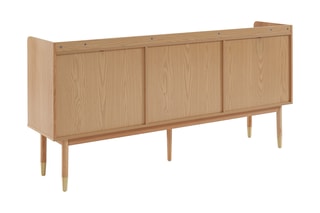 Buffet en chêne 2 portes Léon - 180 x 39,5 x 85 cm