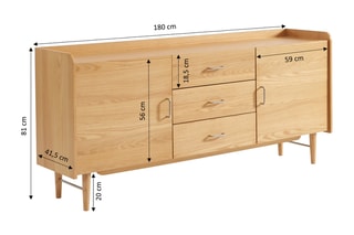 Buffet 2 portes Twiggy - 180 x 41,5 x 82 cm