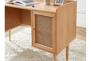 Bureau en chêne 2 portes Léon - 130 x 50 x 82 cm
