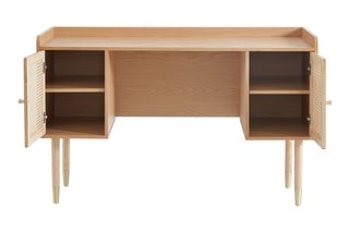 Bureau en chêne 2 portes Léon - 130 x 50 x 82 cm