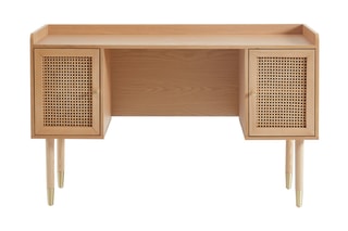 Bureau en chêne 2 portes Léon - 130 x 50 x 82 cm