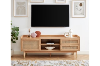 Meuble TV 1 porte et 2 tiroirs en chêne - 160 x 39,5 x 60 cm