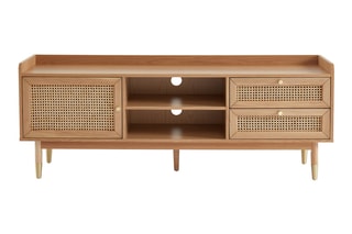 Meuble TV 1 porte et 2 tiroirs en chêne - 160 x 39,5 x 60 cm