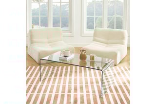 Table basse en verre trempé Ginza - 120 x 60 x 42 cm