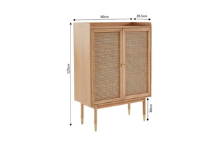 Buffet en chêne 2 portes Léon - 125 x 90 x 39,5 cm