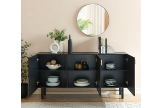 Buffet en chêne 3 portes Calista - 160 x 40 x 75 cm