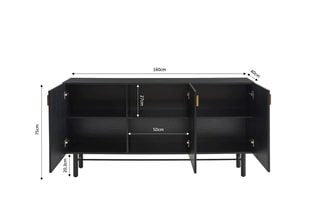 Buffet en chêne 3 portes Calista - 160 x 40 x 75 cm