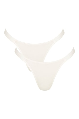 2 tangas en coton biologique Go Casual - Blanc