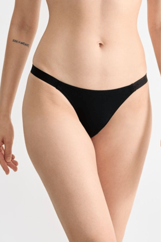 Tanga em algodão biológico Go Casual - Preto