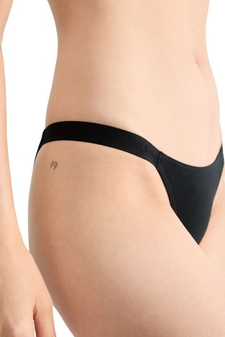 Tanga em algodão biológico Go Casual - Preto