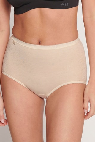 3 shortys taille haute Basic+  -  Violet, rouge et beige