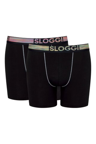 2 boxers Go ABC Naturel H - Noir