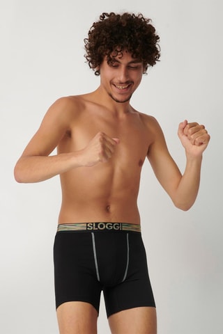 2 boxers Go ABC Naturel H - Noir