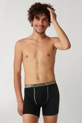 2 boxers Go ABC Naturel H - Noir