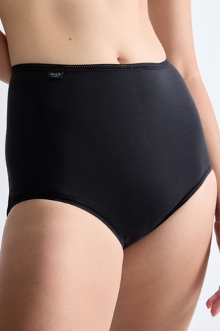 Shorties de cintura subida Cotton Maxi - Preto