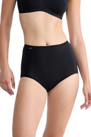 Shorties de cintura subida Cotton Maxi - Preto
