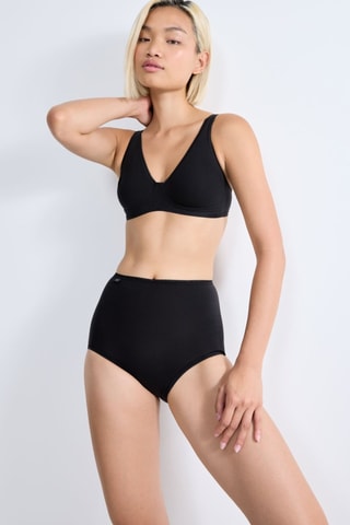 Shorties de cintura subida Cotton Maxi - Preto
