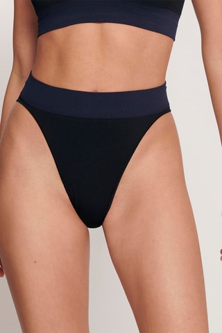 Tanga de cintura alta - Preto