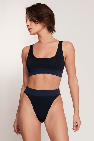 Tanga de cintura alta - Preto