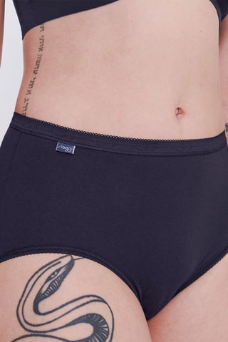 4 shortys taille haute - Bleu marine et blanc
