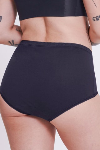4 shortys taille haute - Bleu marine et blanc