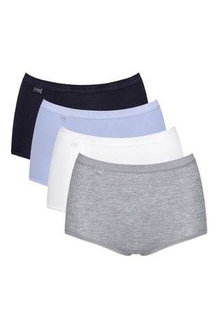 4 shortys taille haute - Noir et bleu clair