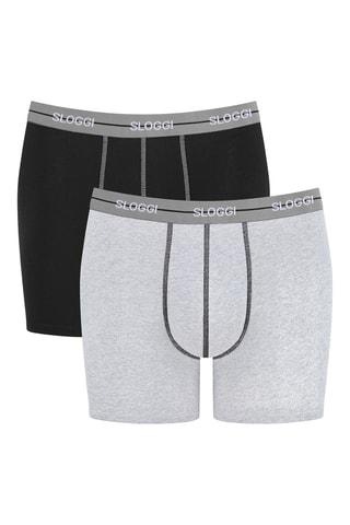 2 boxers - Noir et gris clair chiné