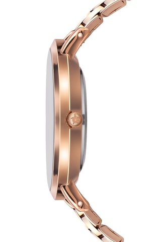 Montre à quartz en acier Doré rose et noir